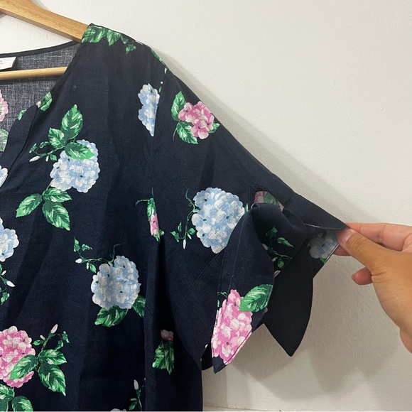 Charter Club 100% Linen Short Tie-Sleeve V Neck Top XL Casual Feminine Beach - Picture 3 of 10